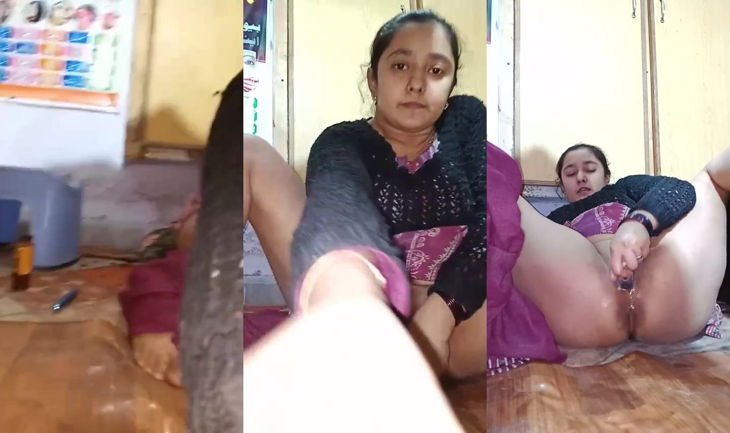 MMS sex clip Horny Indian Aunty masturbating with a bottle