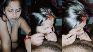 Desi Bhabhi’s reel of sucking her lover’s big hairy dick