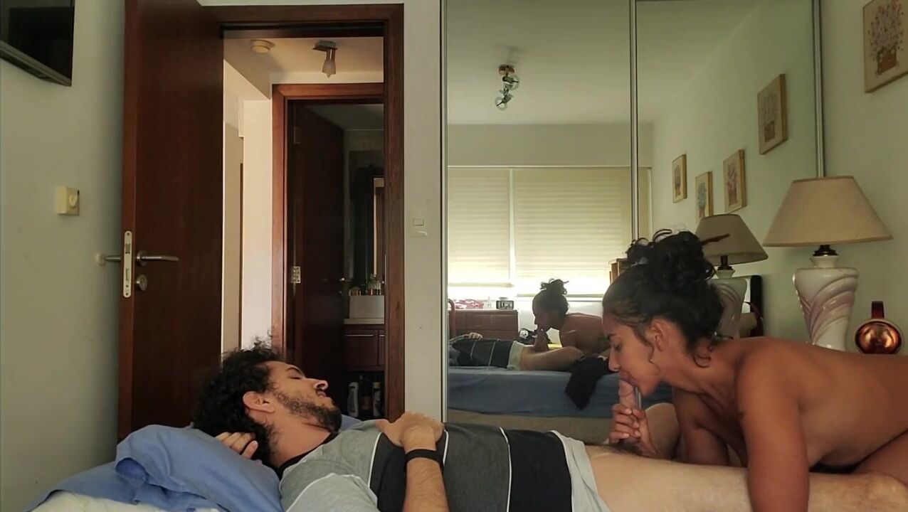 Porn film of a horny Babe sucking & fucking her lover’s dick