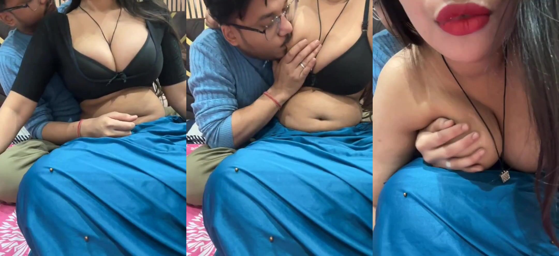 Desi Bhabhi ke Boobs dabane aur chusne ka Hindi sex reel