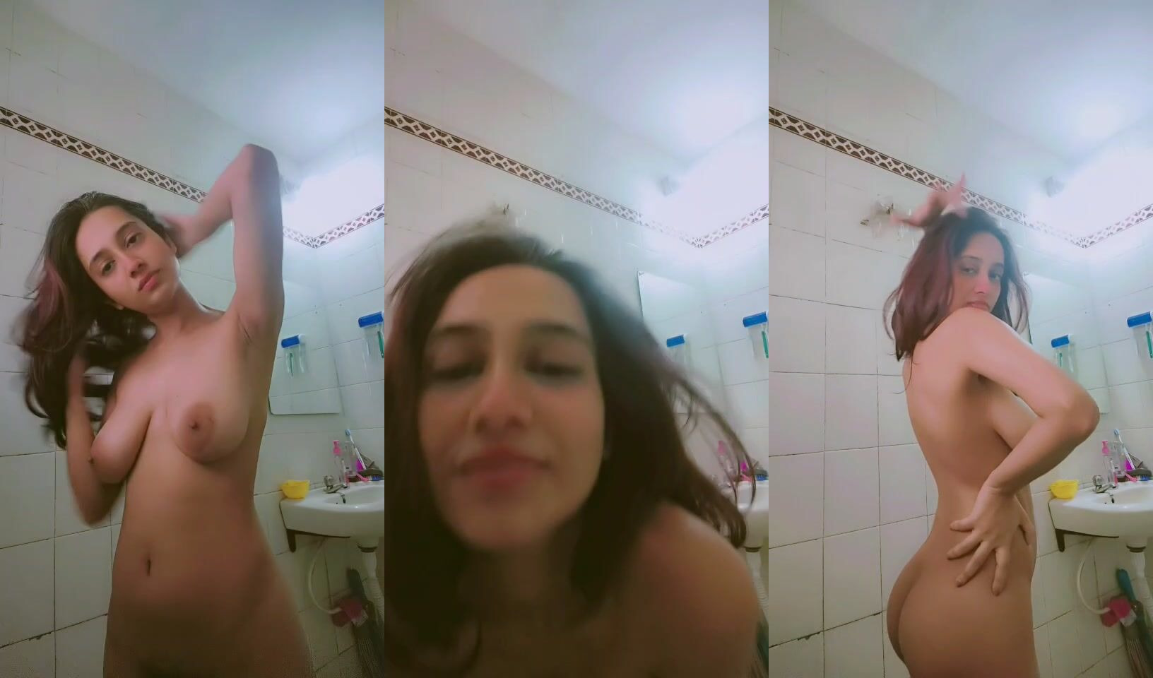 Erotic MMS XXX video of a hot lesbian showing her body