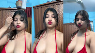 Sexy Indian Babe pouting in red bikini – MMS XXX bf video