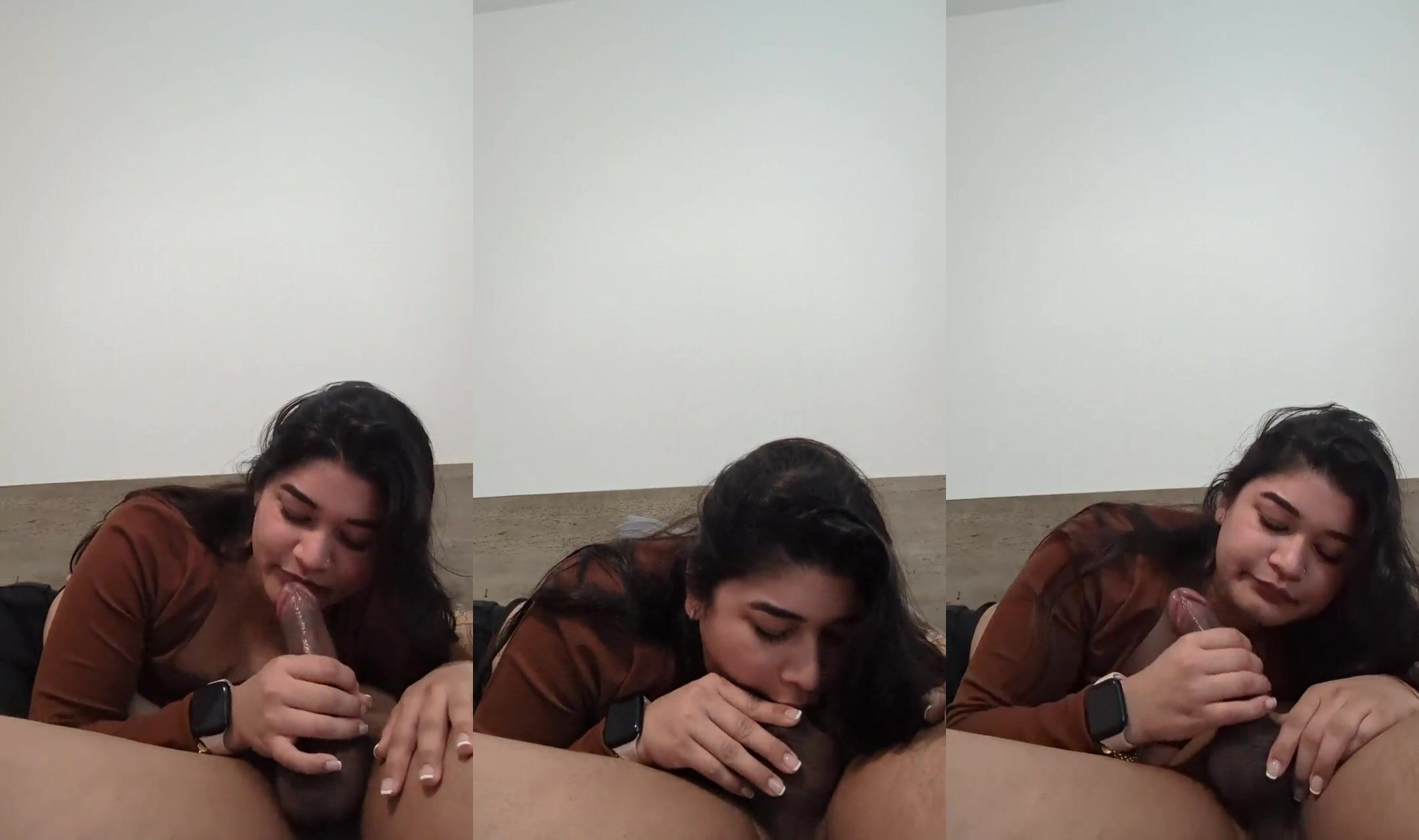 Uncut MMS video of Aunty giving a blowjob to her lover