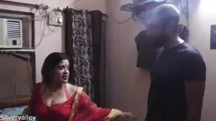 3sum Desi Blue film of a guy seduced by 2 horny Aunties
