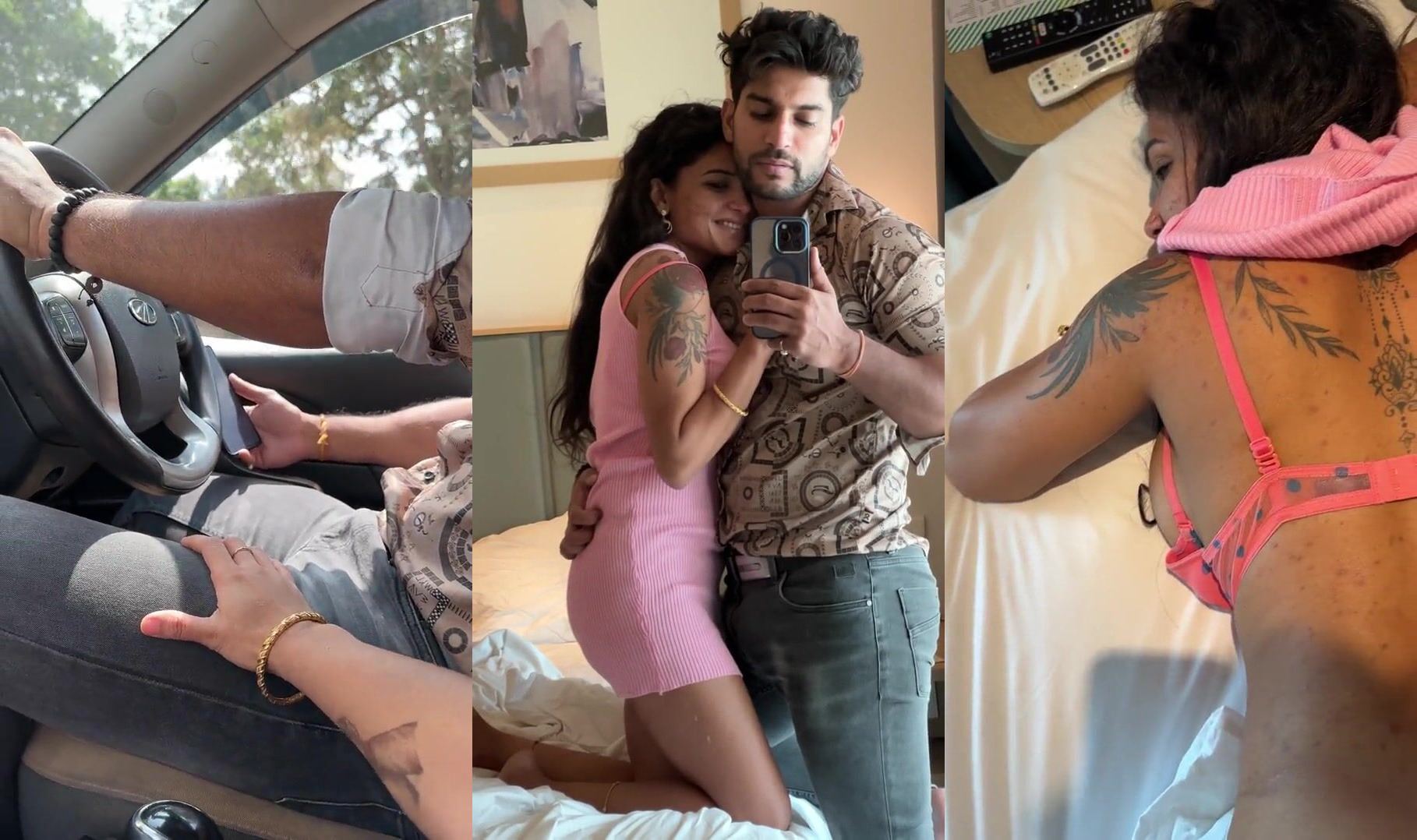 MMS XXX porn film of a Guy seduced by his girlfriend in a car