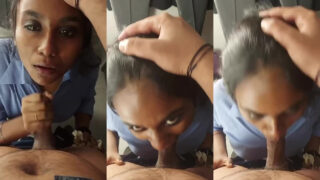 HD MMS sex clip of a lady security sucking her boss’s dick
