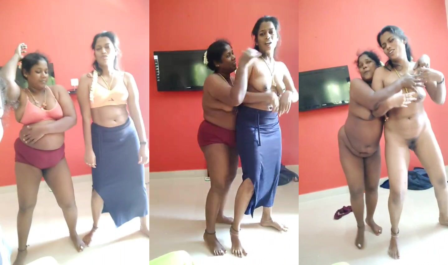Sexy Indian Aunties naked dance in this hot MMS XXX video
